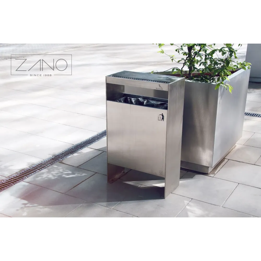 Litter bin with ashtray Simple