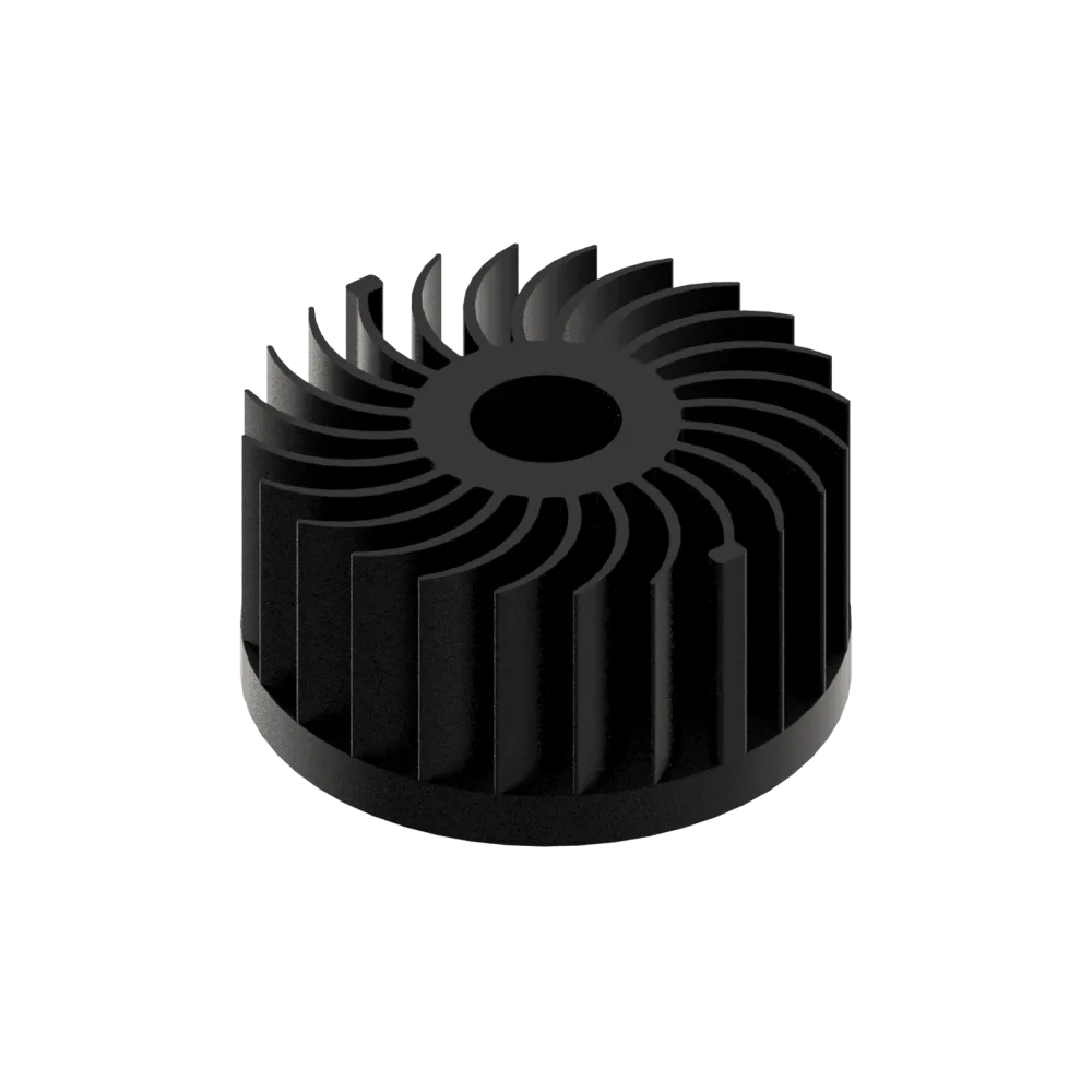 LED star heat sink, ø99mm, H 50mm, Base 10mm, Black anodized