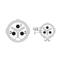 M16 crimp insert (m) 3-pin (3x 2mm), without contacts