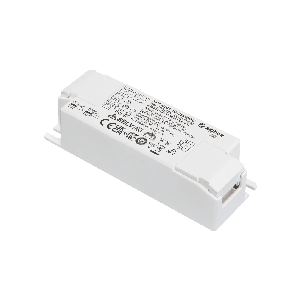 10W ZigBee 3.0, AC-PUSH LED DRIVER CC 100-500mA with NFC