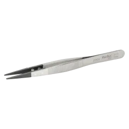 Precision tweezers with pointed plastic tips (PPS) and serrated finger grip