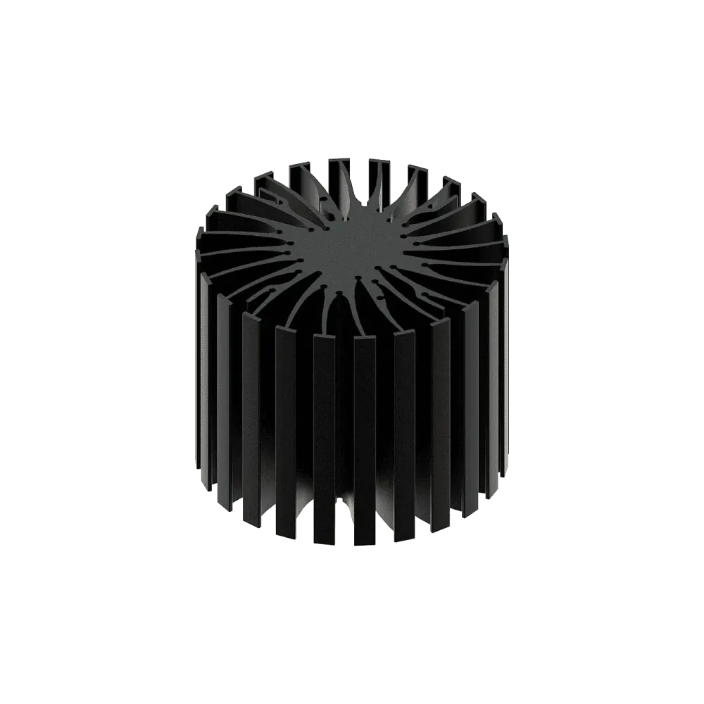 Modular LED star heat sink, ø99mm, H 80mm, Black anodized