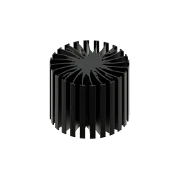 Modular LED star heat sink, ø99mm, H 80mm, Black anodized