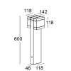 Modo Bollard 602F1/WP70A2-Small Poles - Bollard Horizontal Double Emission H. 600