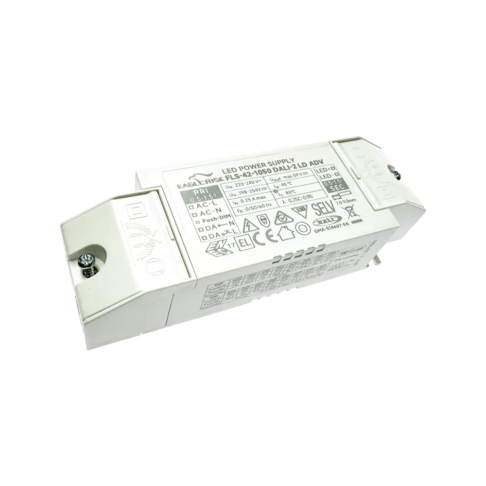 42W LED Driver CC 150-1050mA, 2.5-52Vdc, DALI2, with side covers