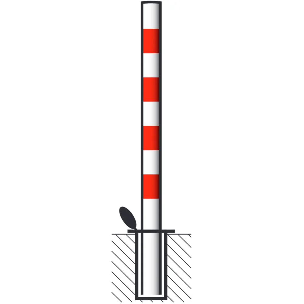 Barrier post painted white without rings