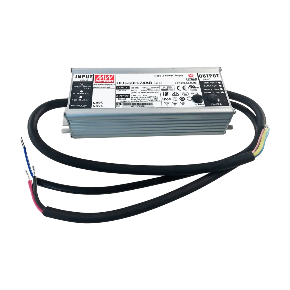 60W LED Driver CV+CC 24V/2.5A, 3in1 Dimming + Vo/Io adjustable