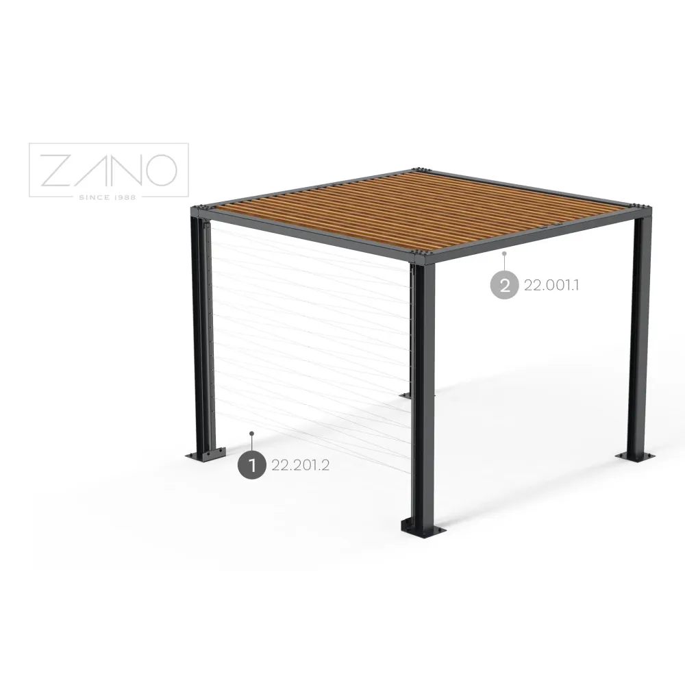 Pergola - wall with steel cables 3 m