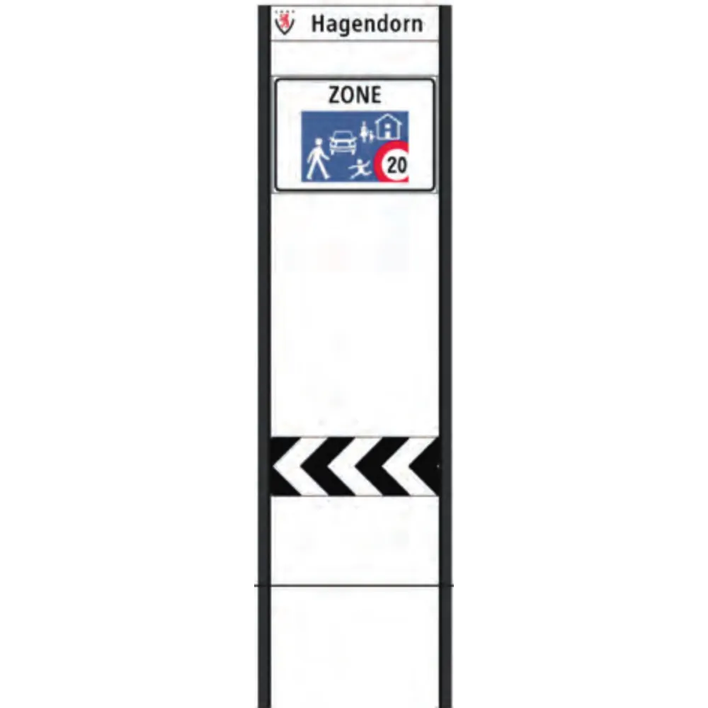 Zone signage stele type 