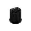 LED pin fin heat sink, ø50mm, H 50mm, Base 5mm, Black anodized