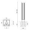 Orion D 560F1/WR35VS-Small Poles - Bollard 4 Ways H. 680