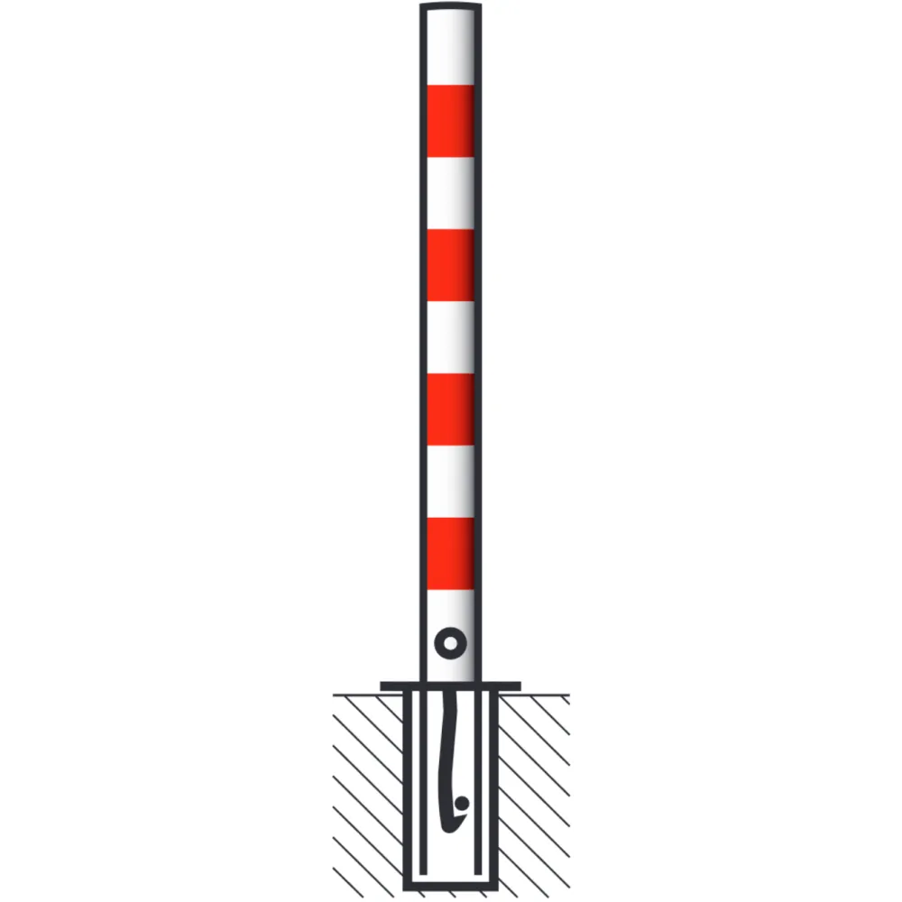 Barrier post painted white without rings