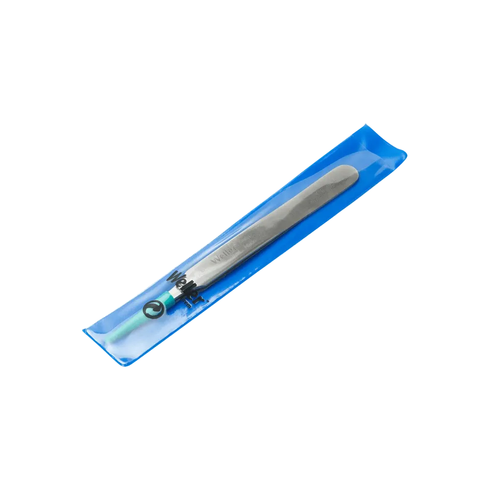 Ergonomic precision tweezers with straight, flat, rounded tips