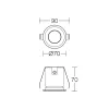 Rim 70 Ceiling Painted 3070C/HRRCNB-Ceiling Recessed - Recessed with painted steel ring nut Ø70 - Remote driver 24Vdc