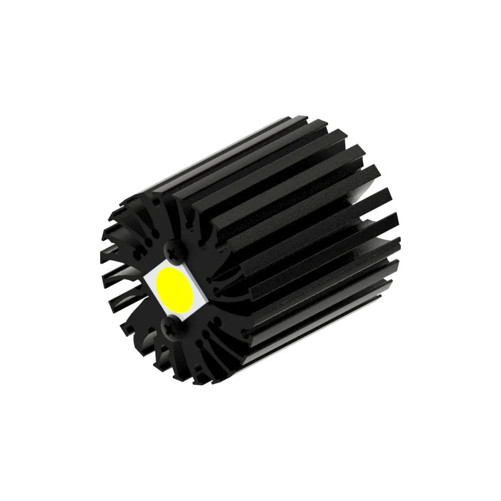 Modular LED star heat sink, ø47mm, H 50mm, Black anodized