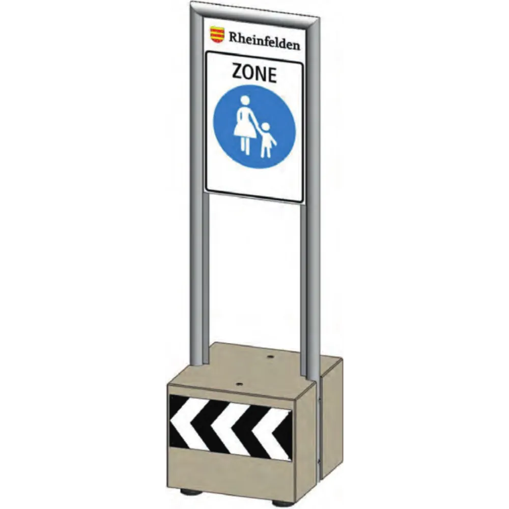 Zone signage stele type 