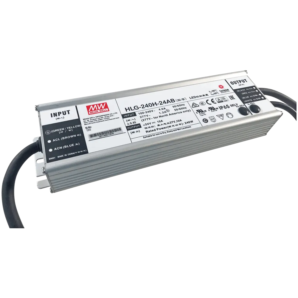 240W LED Driver CV+CC 24V/10A, 3in1 Dimming + Vo/Io adjustable