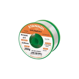 Solder wire crystal 611, Sn96,5Ag3Cu0,5 - FLOWTIN TSC305 - Fairtin, 0.5mm, 250g