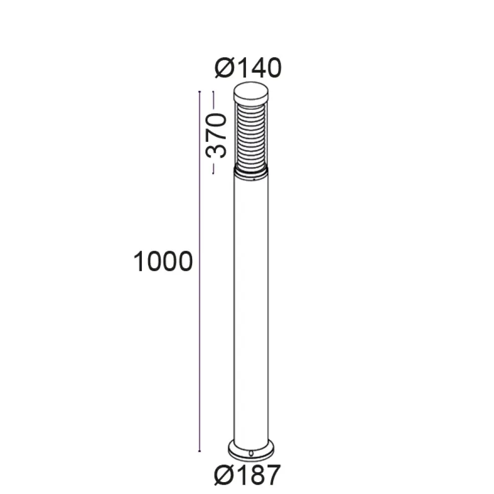 Maxima 385F2/WR8.PT-Small Poles - Bollard H. 1000 with louvre