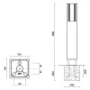 Orion One 464F1/WR50PO-Small Poles - Bollard 4 Ways H. 960 - Illuminating Head H. 310