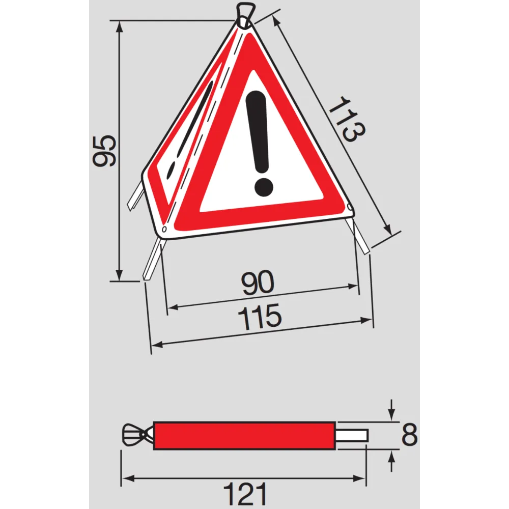 Three-sided folding signal (fluorescent)