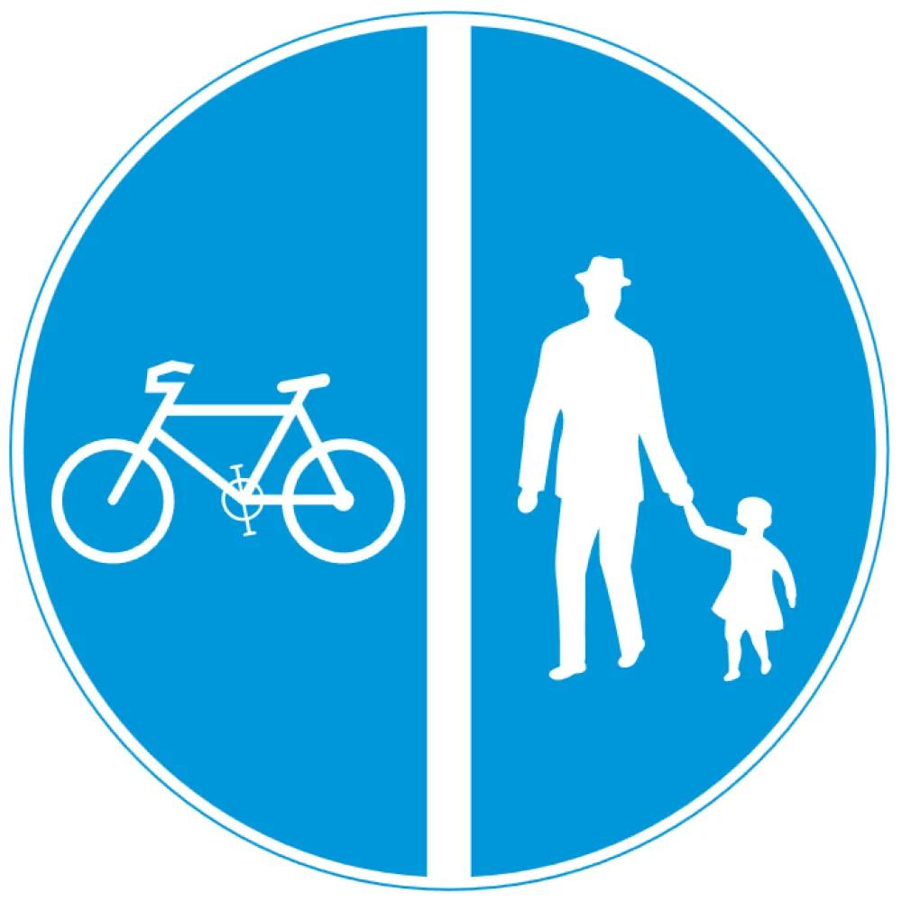 2.63 Cycle path and pedestrian footpath with separate traffic areas