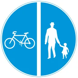 2.63 Cycle path and pedestrian footpath with separate traffic areas