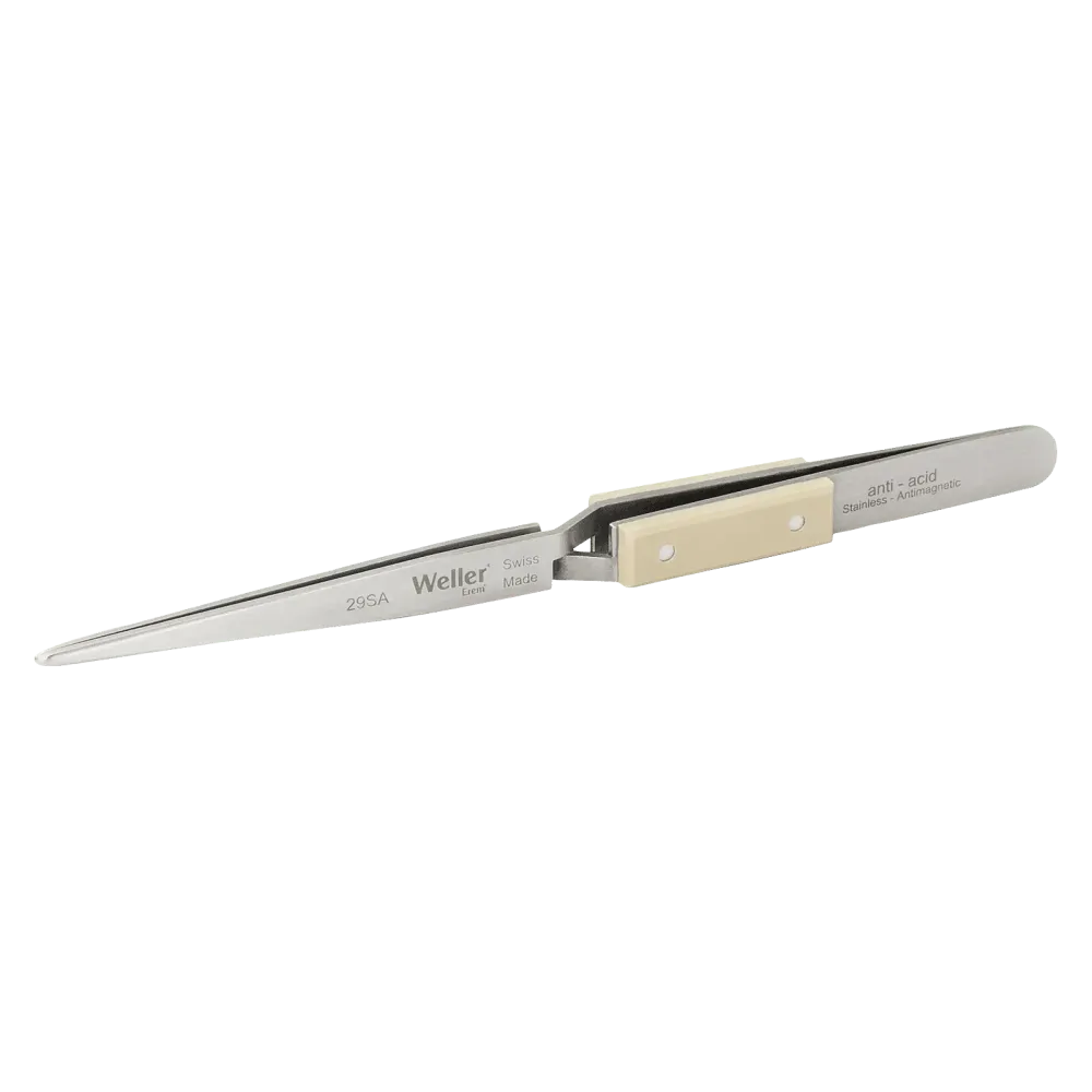 Reversible tweezers with wide rounded tips