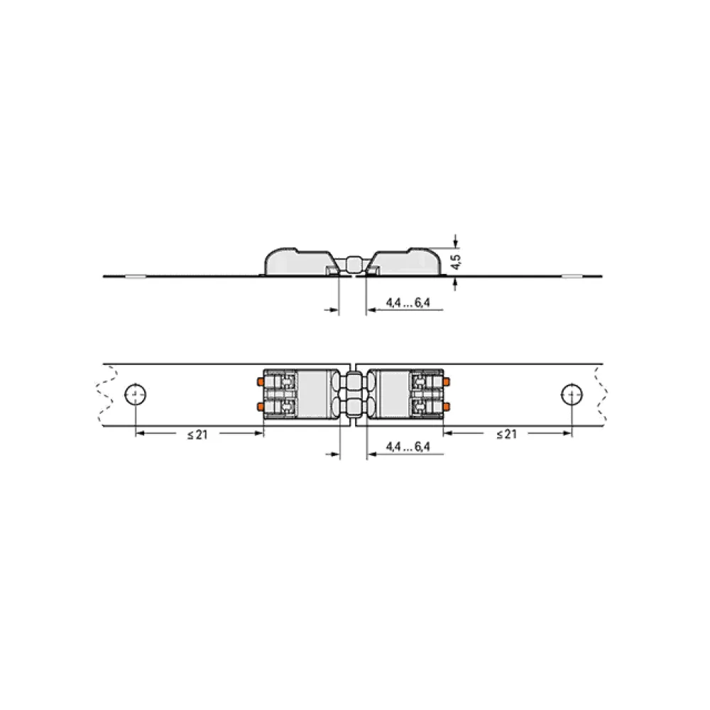 Wago connecting element (2-pole)