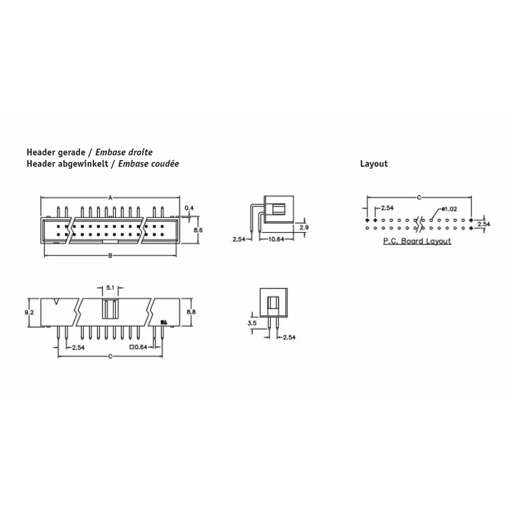 PCB Connector 3012 grey
