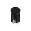 LED pin fin heat sink, ø47mm, H 68mm, Base 8mm, Zhaga&Philips holes, Black