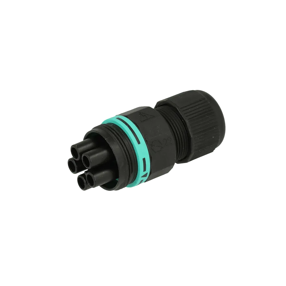 Mini circular connector TH387, socket, 5P, screw connection, IP66/IP68