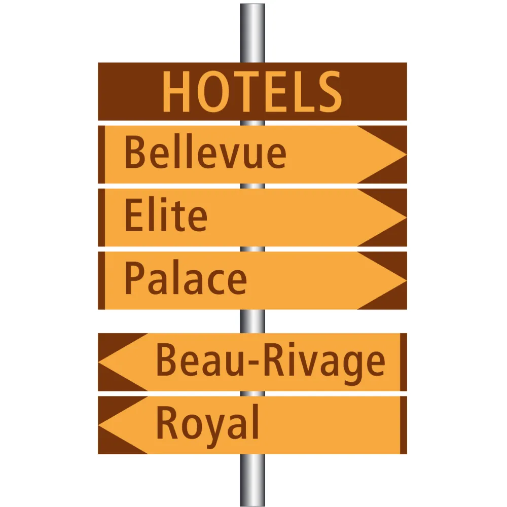 Hotel direction sign