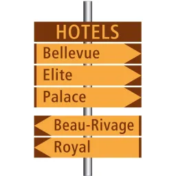 Hotel direction sign