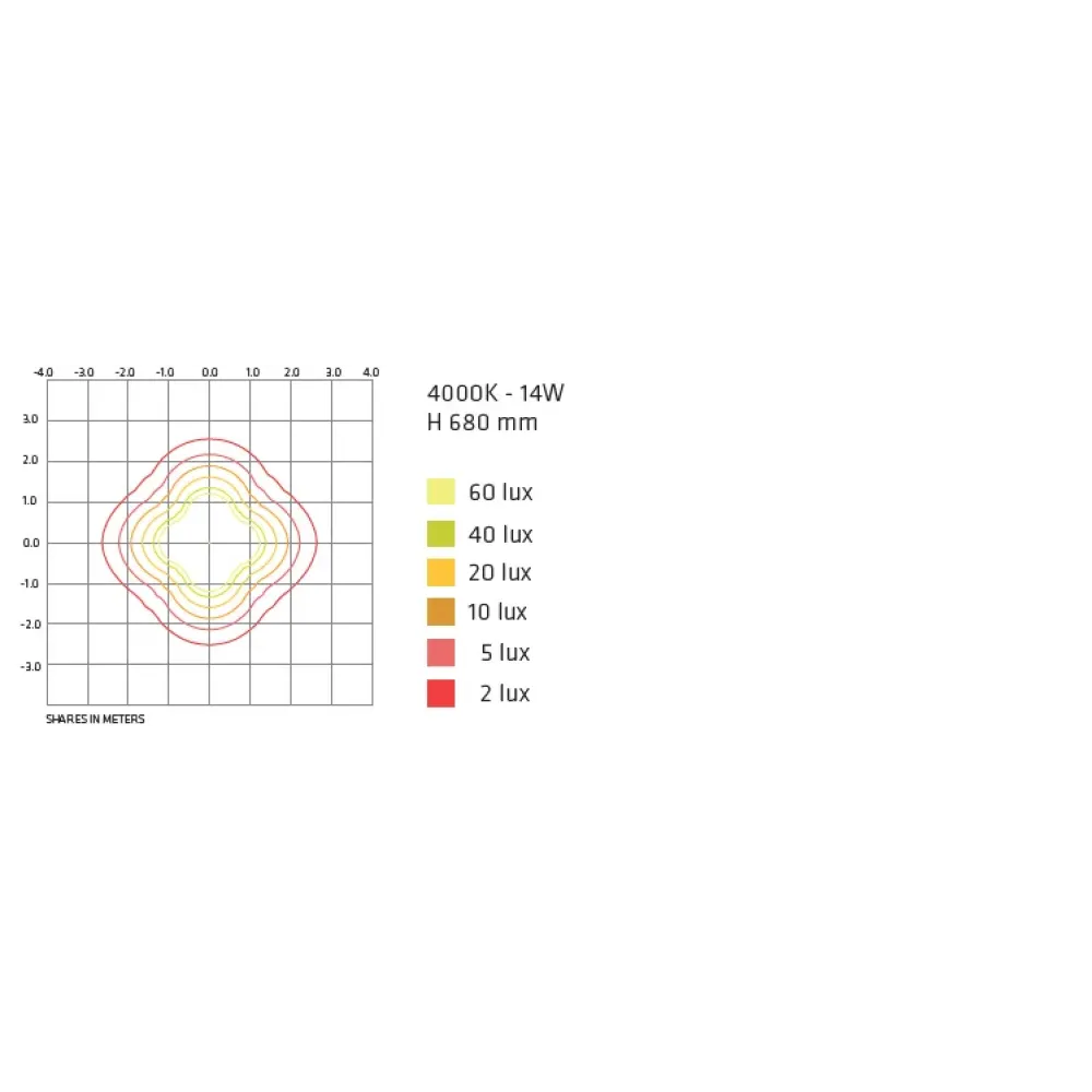 Orion D 560F1/WR35VS-Small Poles - Bollard 4 Ways H. 680
