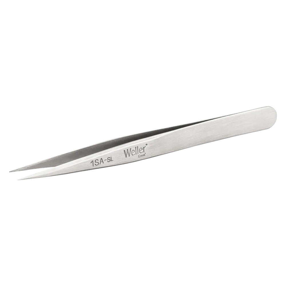 Precision tweezers with pointed tips for standard applications