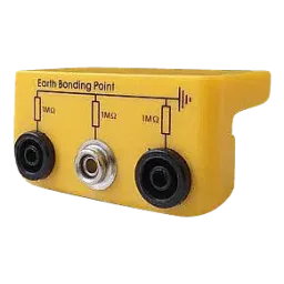 ESD earthing bar for one push-button plug (10mm) and two banana plugs