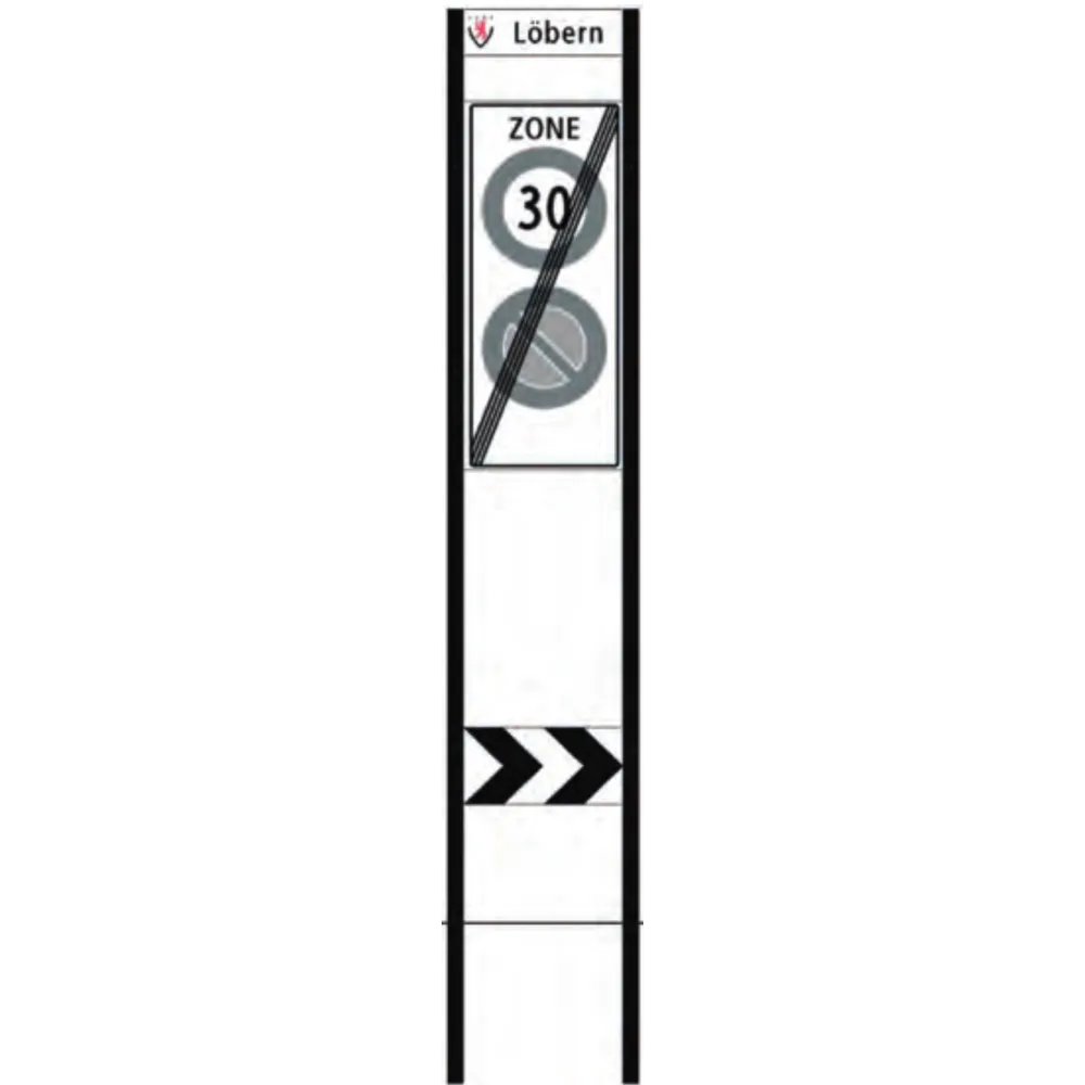 Zone signage stele type 