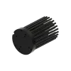 LED pin fin heat sink, ø47mm, H 68mm, Base 8mm, Zhaga&Philips holes, Black