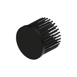 LED pin fin heat sink, ø50mm, H 40mm, Base 5mm, Black anodized