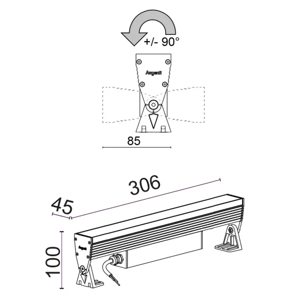 Matrix Floodlight 2800P/WD50VS-Floodlights - Wallwasher DALI Diffuse Emission L. 306
