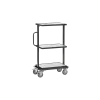 ESD side trolley, 200 kg, with 3 wooden shelves