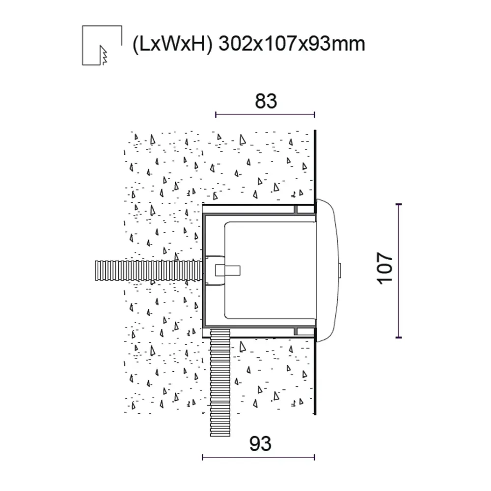 Recta Maxi 9500R/WC3.VS-Wall Recessed - Recessed with smooth ring nut - Built-in driver