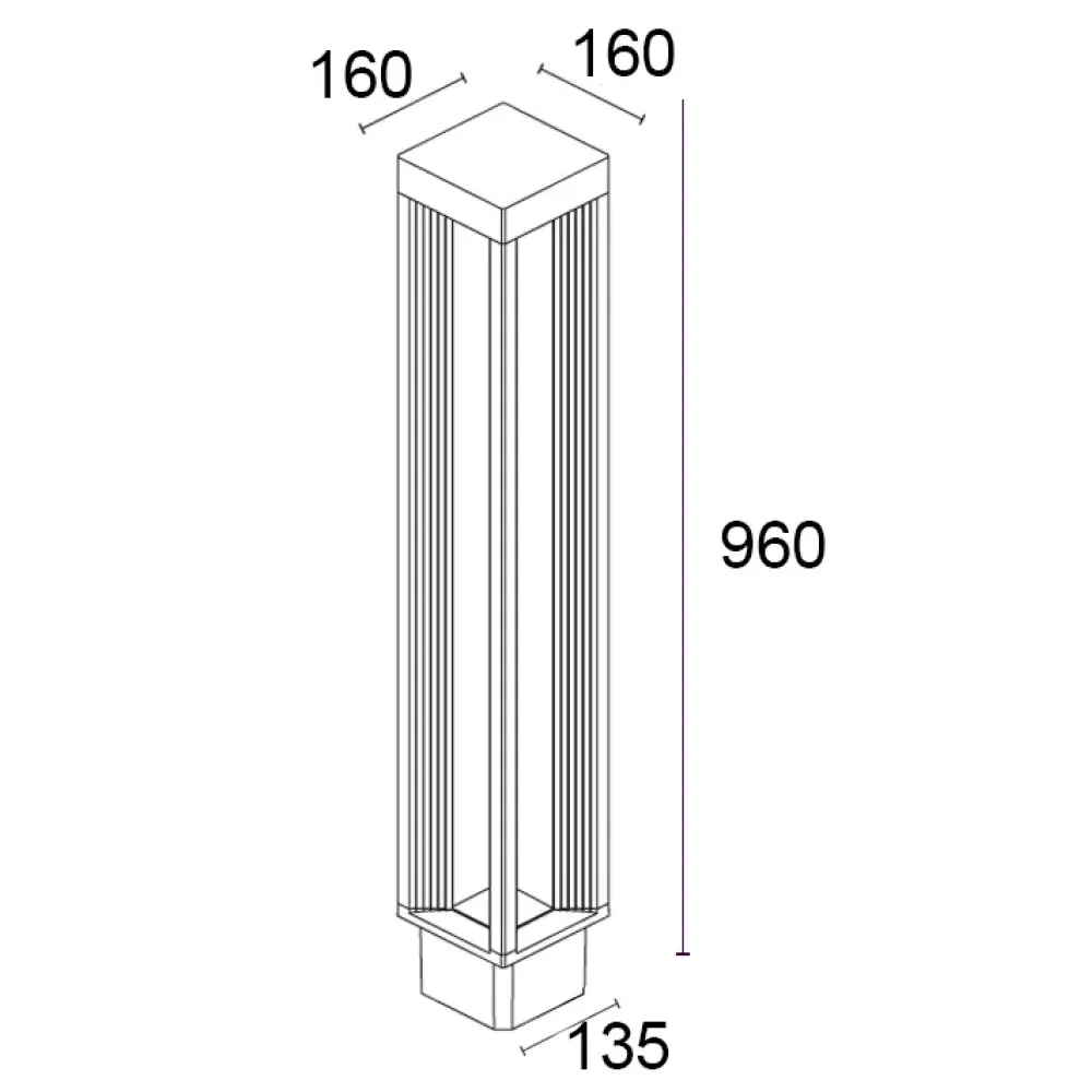 Orion D 560F2/WD35VS-Small Poles - Bollard DALI 4 Ways H. 960