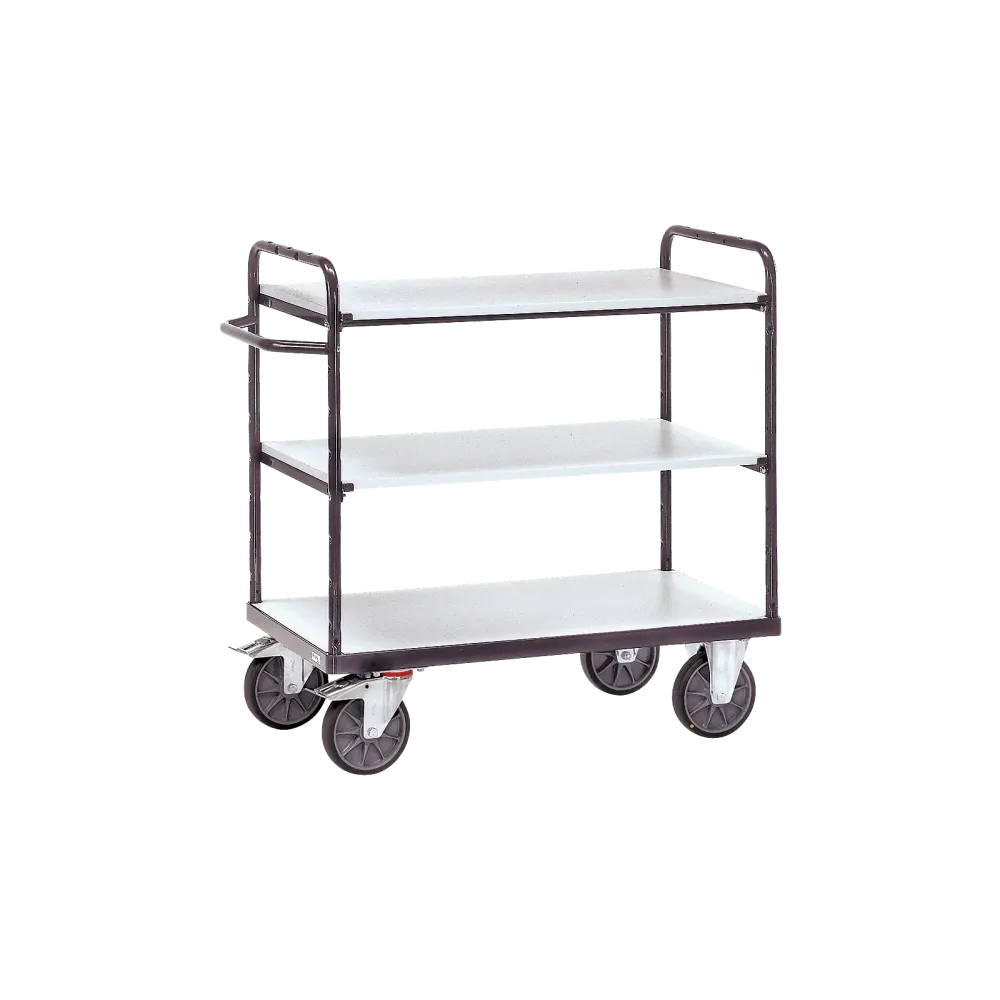 ESD shelf trolley, up to 600 kg, with 3 shelves, 850 x 500 mm
