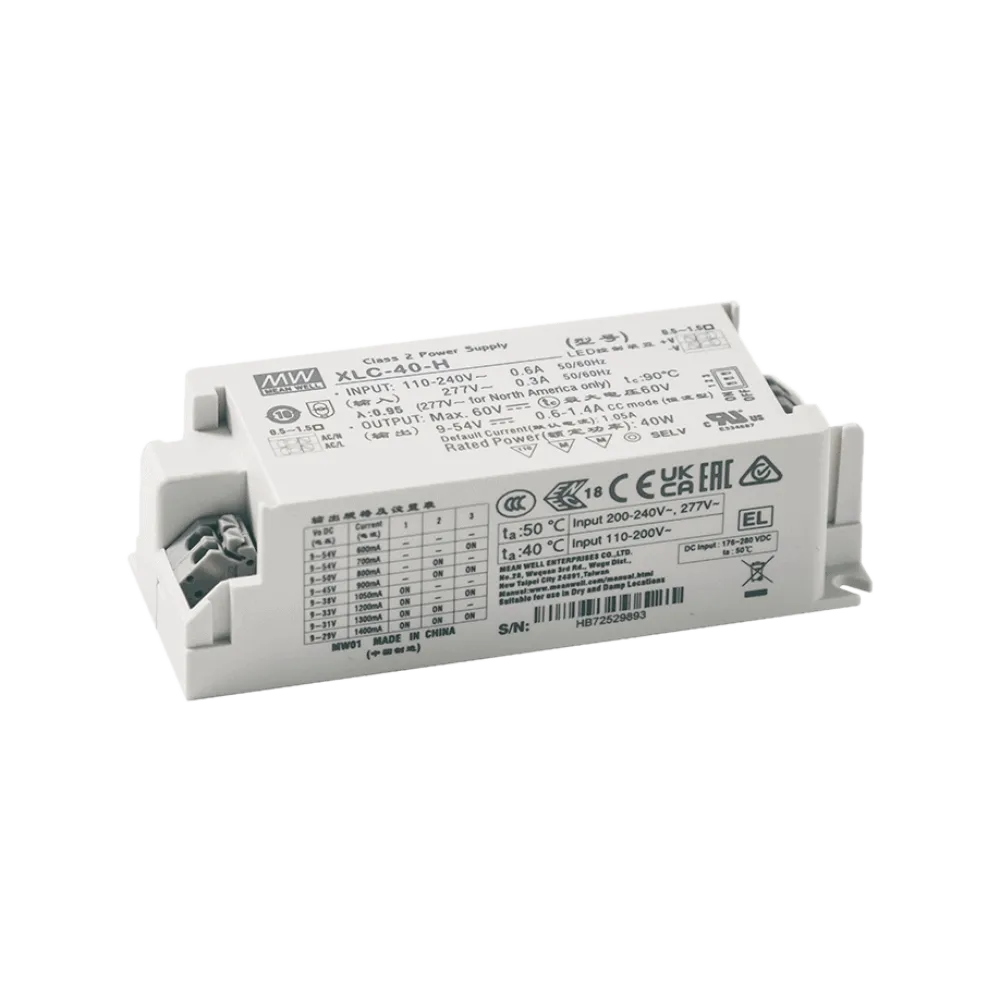 40W LED driver 600mA to 1400mA/9V…54V, 3in1 dimming, NFC