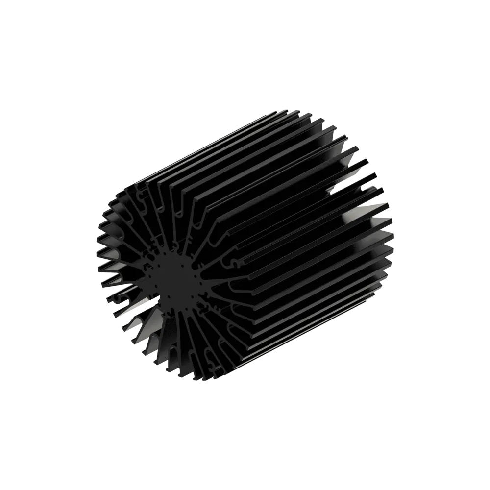 Modular LED star heat sink, ø152mm, H 150mm, Black anodized
