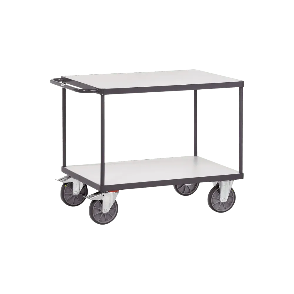 ESD table trolley, up to 600 kg, with 2 shelves, 1000 x 700 mm