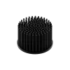 LED pin fin heat sink, ø80mm, H 50mm, Base 5mm, Black anodized