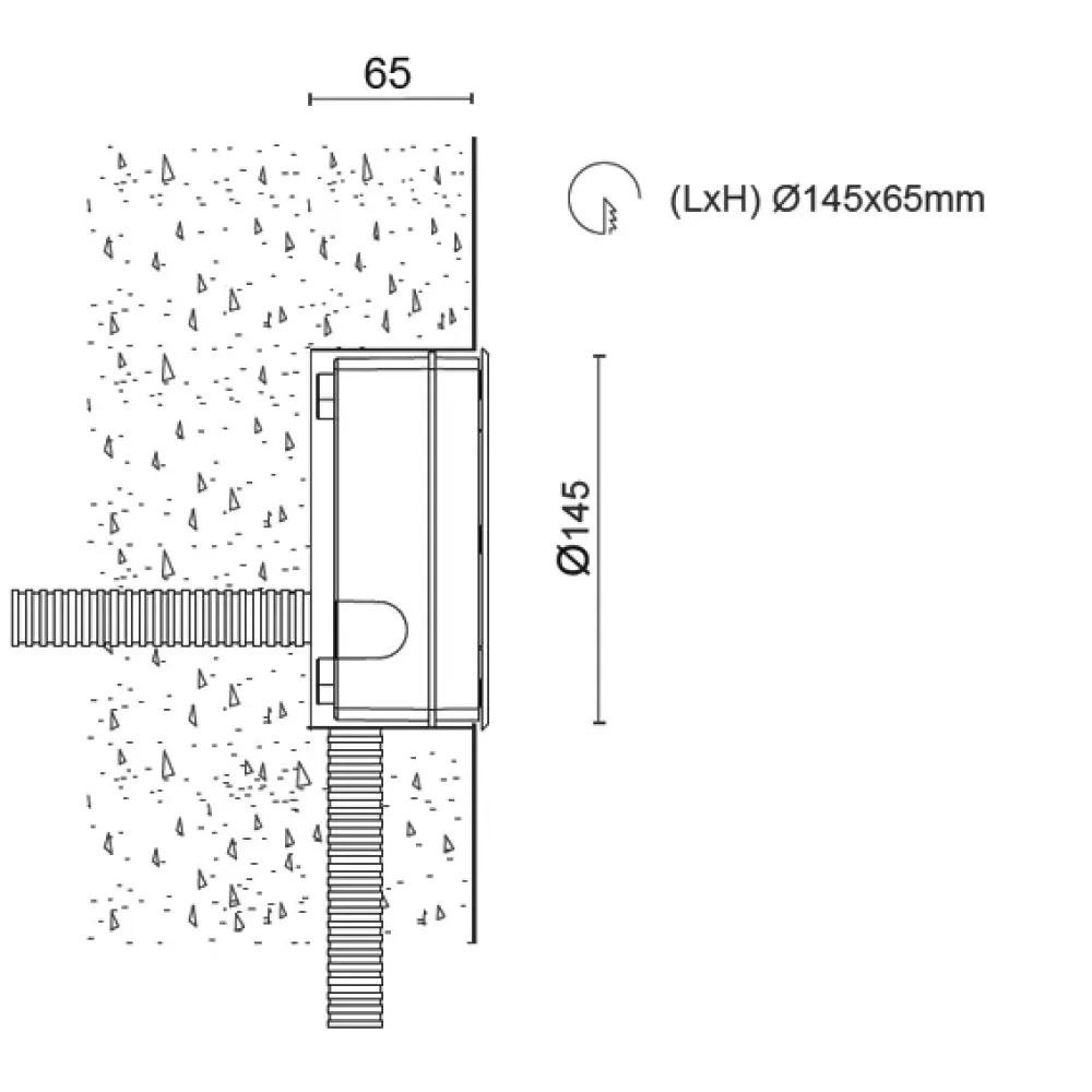 Lucy Wall Recessed 1060R/WR1.VS.99-Wall Recessed - Recessed in polypropylene with steel ring nut
